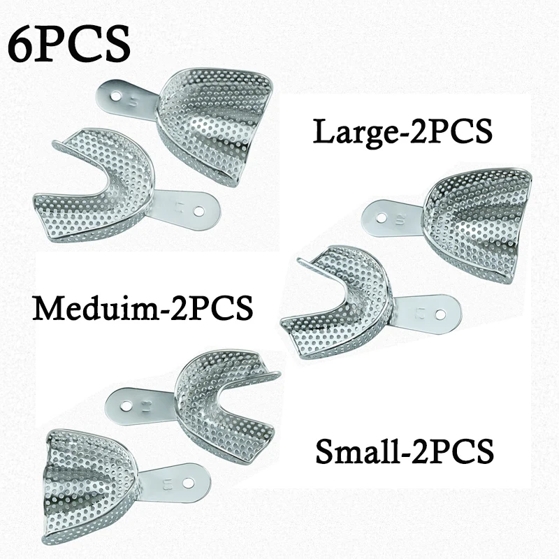 Dental Tray Denture Instrument Stainless Steel Dental Impression Trays Dental Lab Laboratory Tool Autoclavable