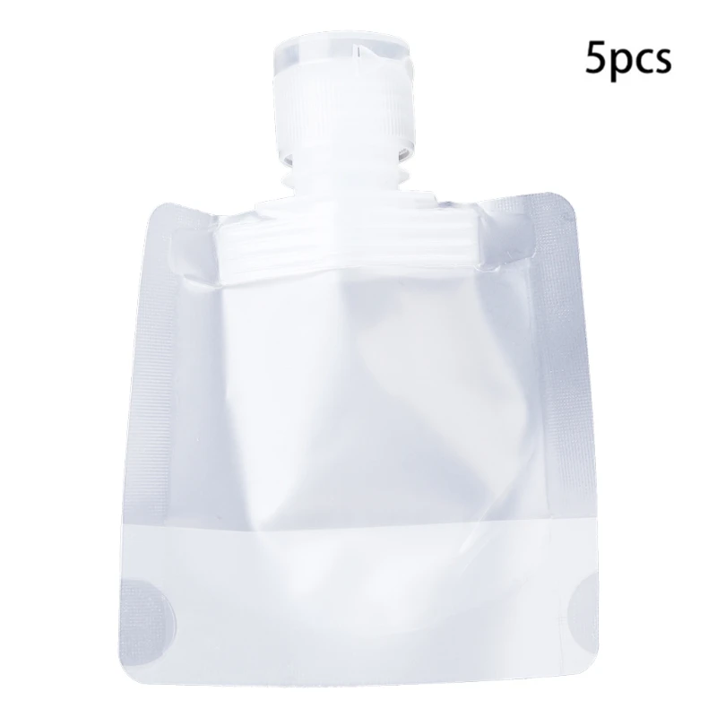 5 個詰め替えローションバッグクリア絞れるポーチジェルハンドサニタイザーコンテナドロップシッピング