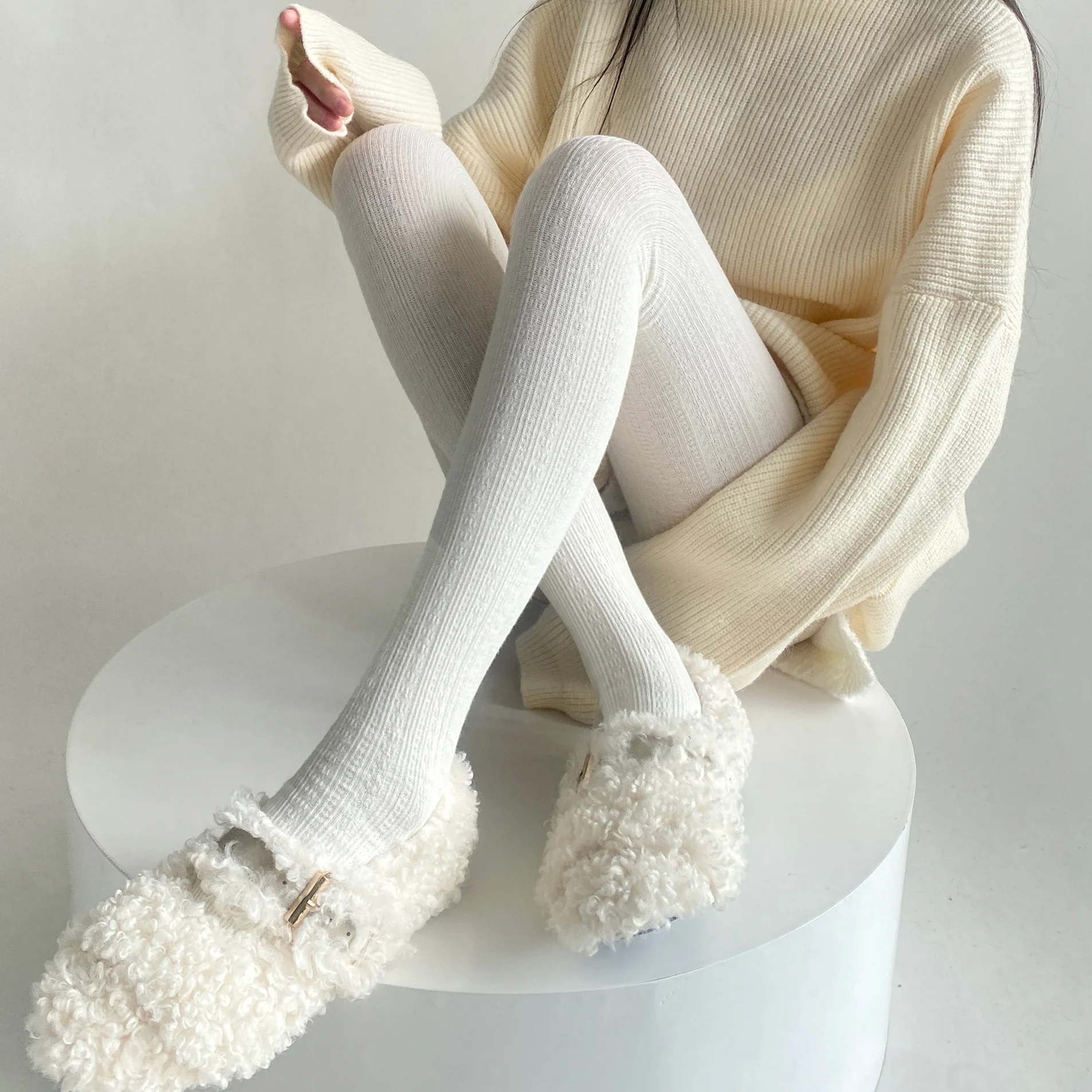 Meia-calça alta de coxa fina para mulheres, meias justas, lingerie, jk, monocromática, apertada, estilo japonês, sexy, outono, inverno