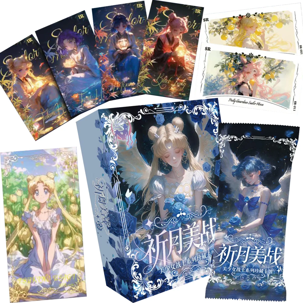 

Sailor Moon Collection Cards Tsukino Usagi Mizuno Ami Gorgeous Princess Dress Anime Peripheral Magical Girl Cards Gifts for Kids