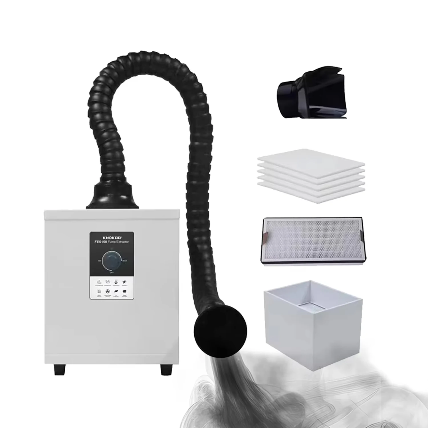 

FES150 Laser Fume Extractor Fumes Collector Dtf Smoke Absorber Purifier for Laser Engraving,Nail Salon,3D Printing Smoke Exhaust