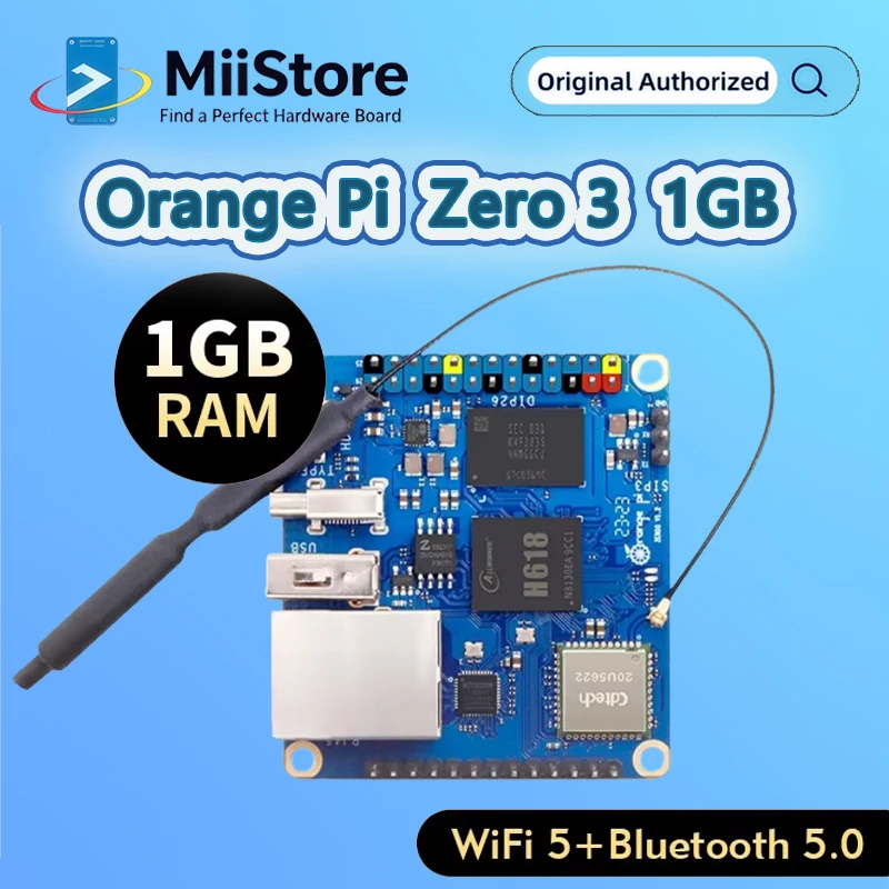 Orange Pi Zero 3 1GB RAM DDR4 Single Board SBC Allwinner H618 WiFi Bluetooth Mini PC Zero3 Deve Board