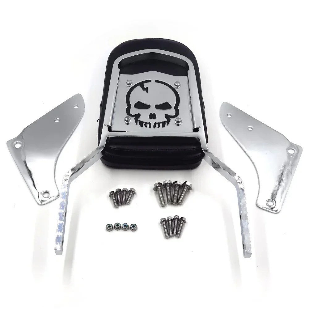 Aftermarket Motorcycle Parts Skull Motorcycle Backrest Sissy Bar Leather Pad for Honda Shadow ACE 1100
