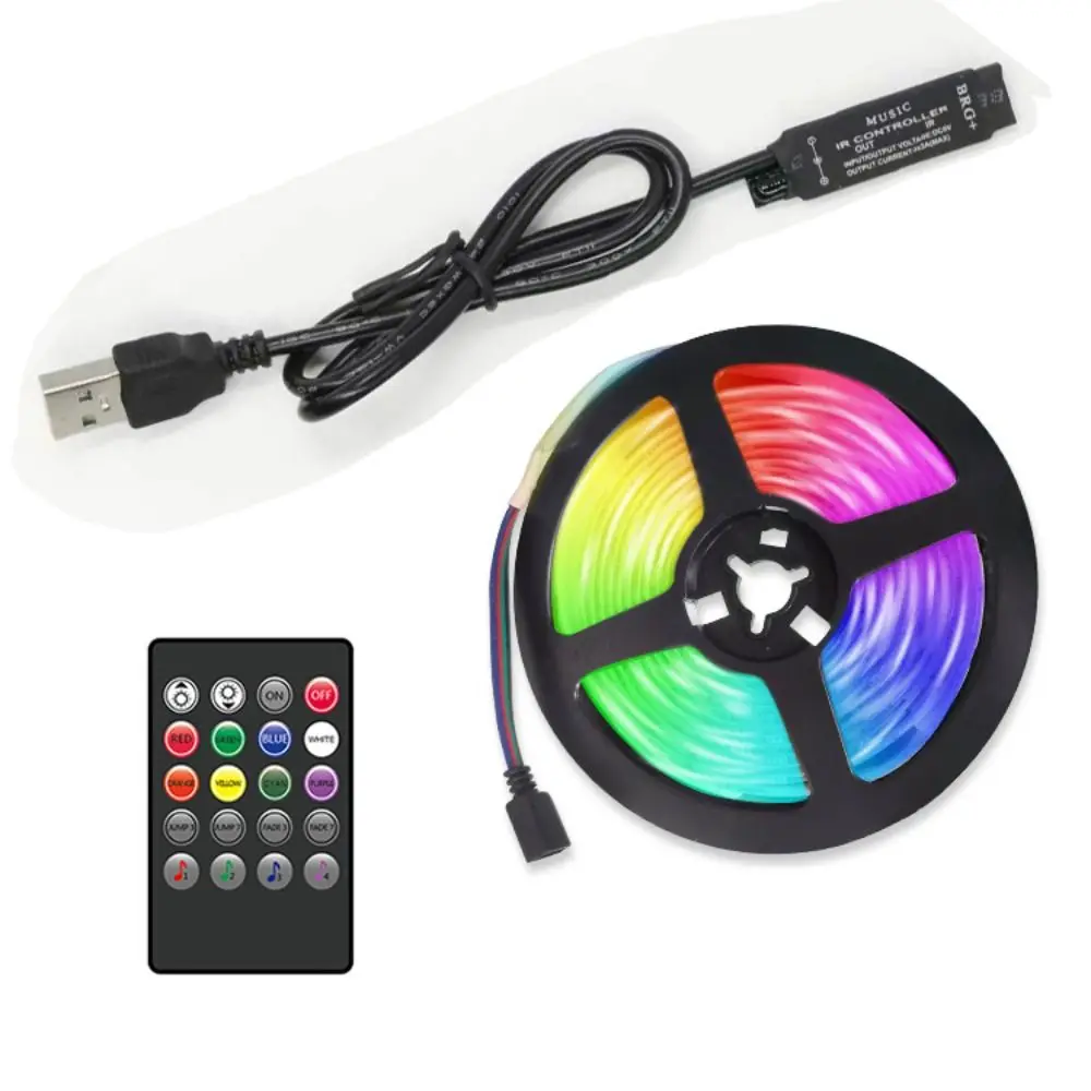 5V Music RGB Controler USB Control 20Key RGB Controller IR Wireless Built-in MIC Music Sync Light Dimmer for Led Lights Strips