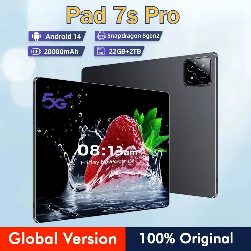 

Новый планшет Pad 7S Pro HD 20000 мАч 10,1 дюймов, глобальная версия, 4G, 5G, двойной SIM-карты, WIFI для детей, ПК, 22 ГБ + 2 ТБ, 4K, чехол для планшетов Android