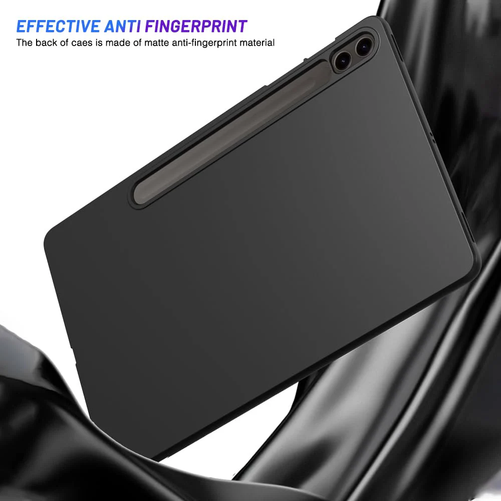 Pour Samsung Galaxy Tab S9 FE Plus 2023 12.4 SM-X610 SM-X616B X610 X616B Tablet Case Soft Silicone Shell Flexible Black Cover