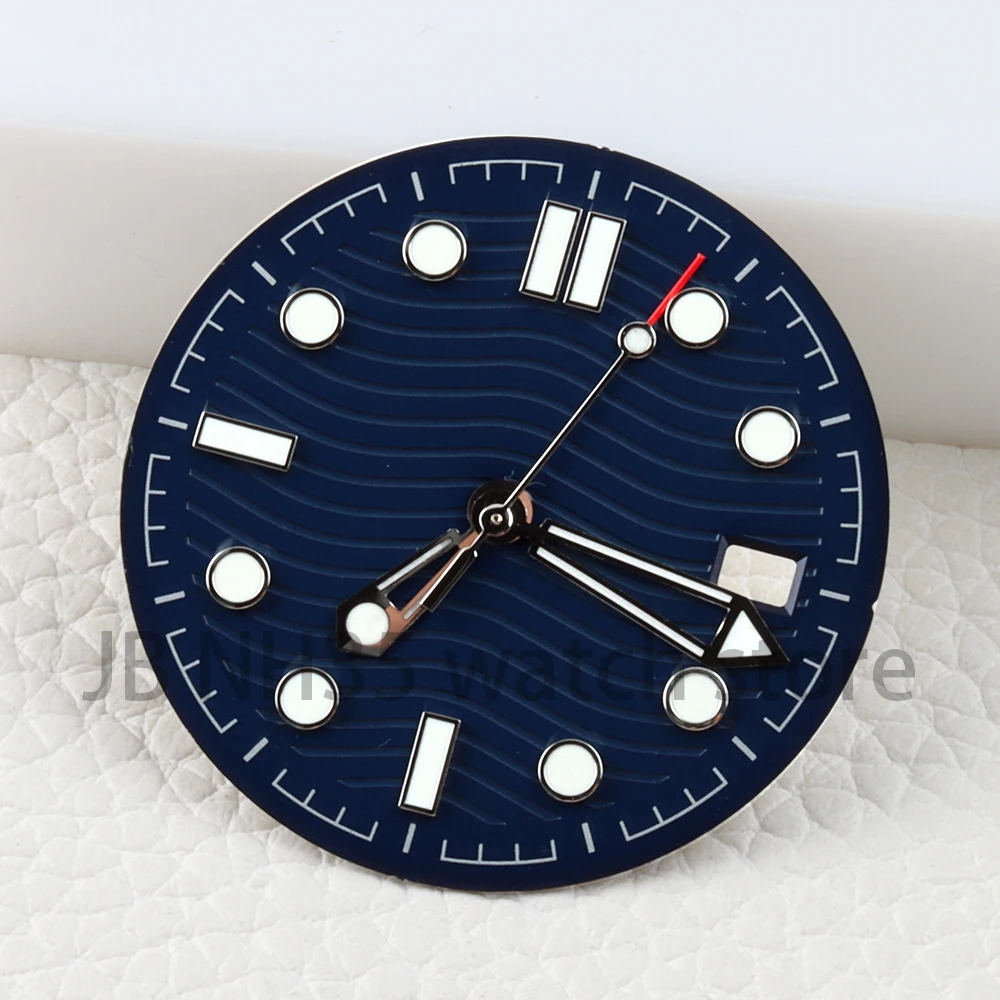 31mm NH35 Dial Green Luminous Watch Hands Date Window for Seamaster 300 NH35 NH36 Automatic Movement Watch Mod Parts