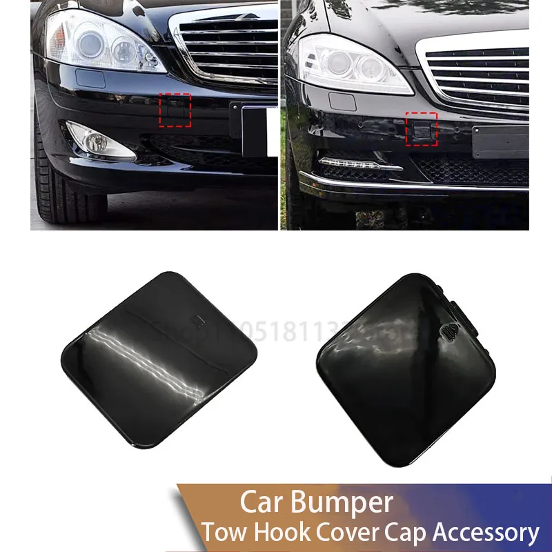 For Mercedes W221 S Class Front Bumper Tow Hook Cover 2218850223 Black Precision Fit S350 S400 S500 S600 OE Replacement