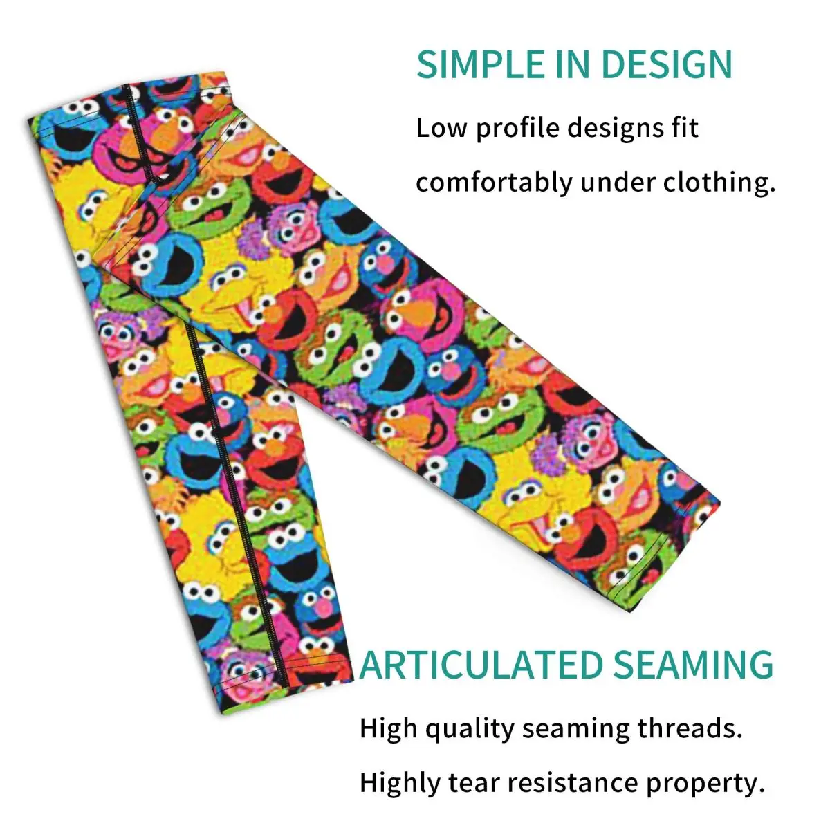 Sesame Street At Zazzle أكمام أذرع تبريد للرجال والنساء للحماية من أشعة الشمس فوق البنفسجية وتغطية الوشم الرياضية والتبريد وركوب الدراجات