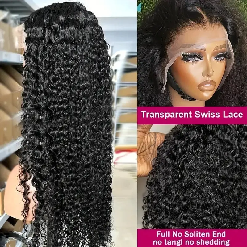 Natural Black 22 Inch 13x6 Curly Lace Front 13x4 Deep Wave Frontal Wig Glueless For Women Full 150% Brazilian Human Hair Wigs