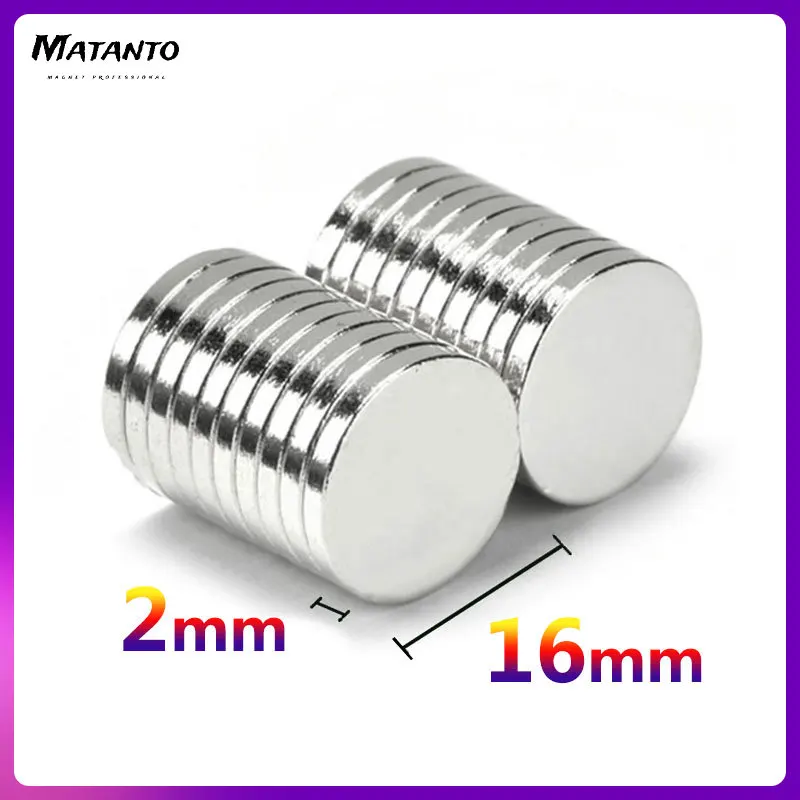 5/10/20/50/100/150PCS 16x2mm Round N35 Super Strong Neodymium Magnet 16mm x 2mm N35 Super Powerful  imanes Magnetic Disc