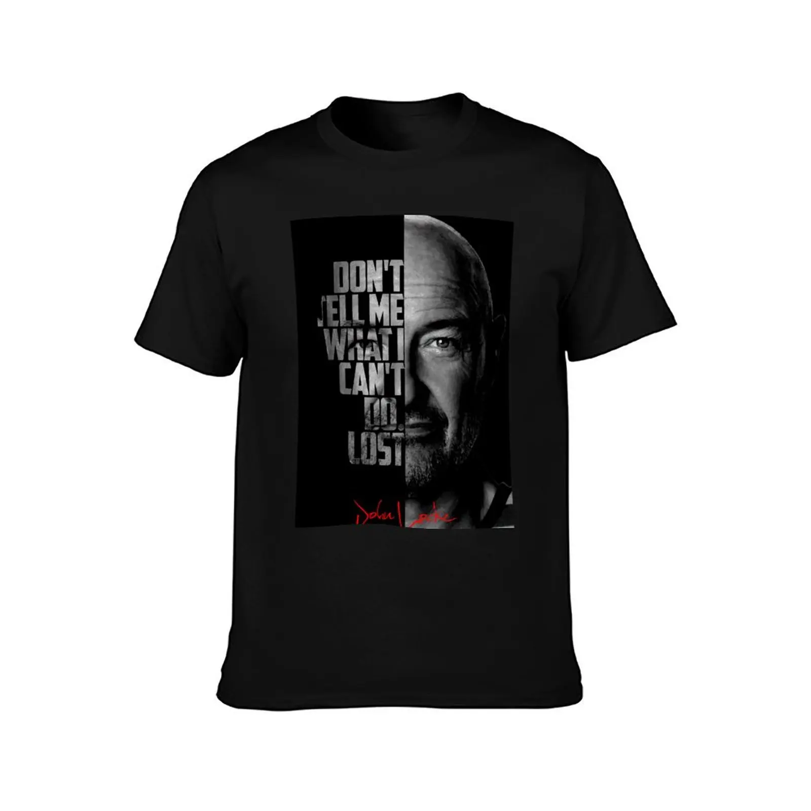 poster quote Black tshirt men Locke anime for shirts t John man tv show white g and T-Shirt Lost