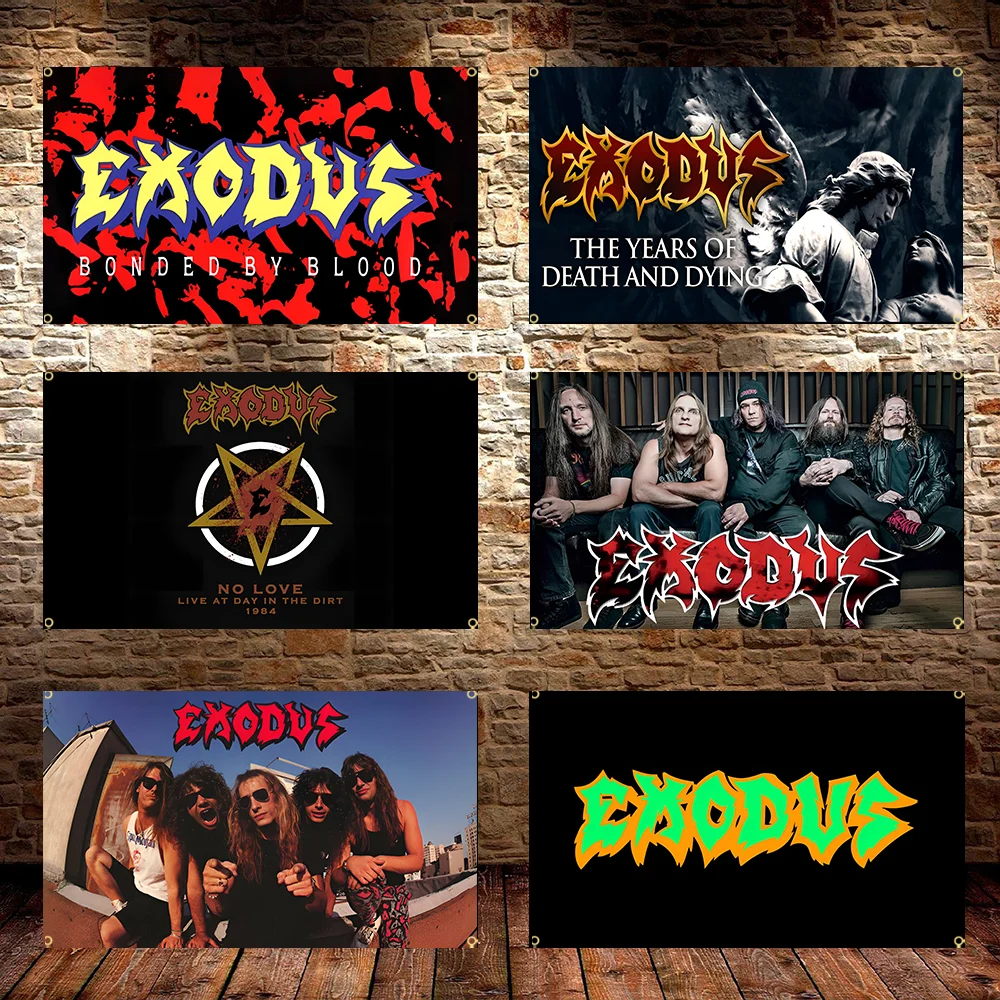 3x5FT E-Exodus Heavy Rock Band Flag  applicable to Polyester Printed Home or Outdoor Decoration flag