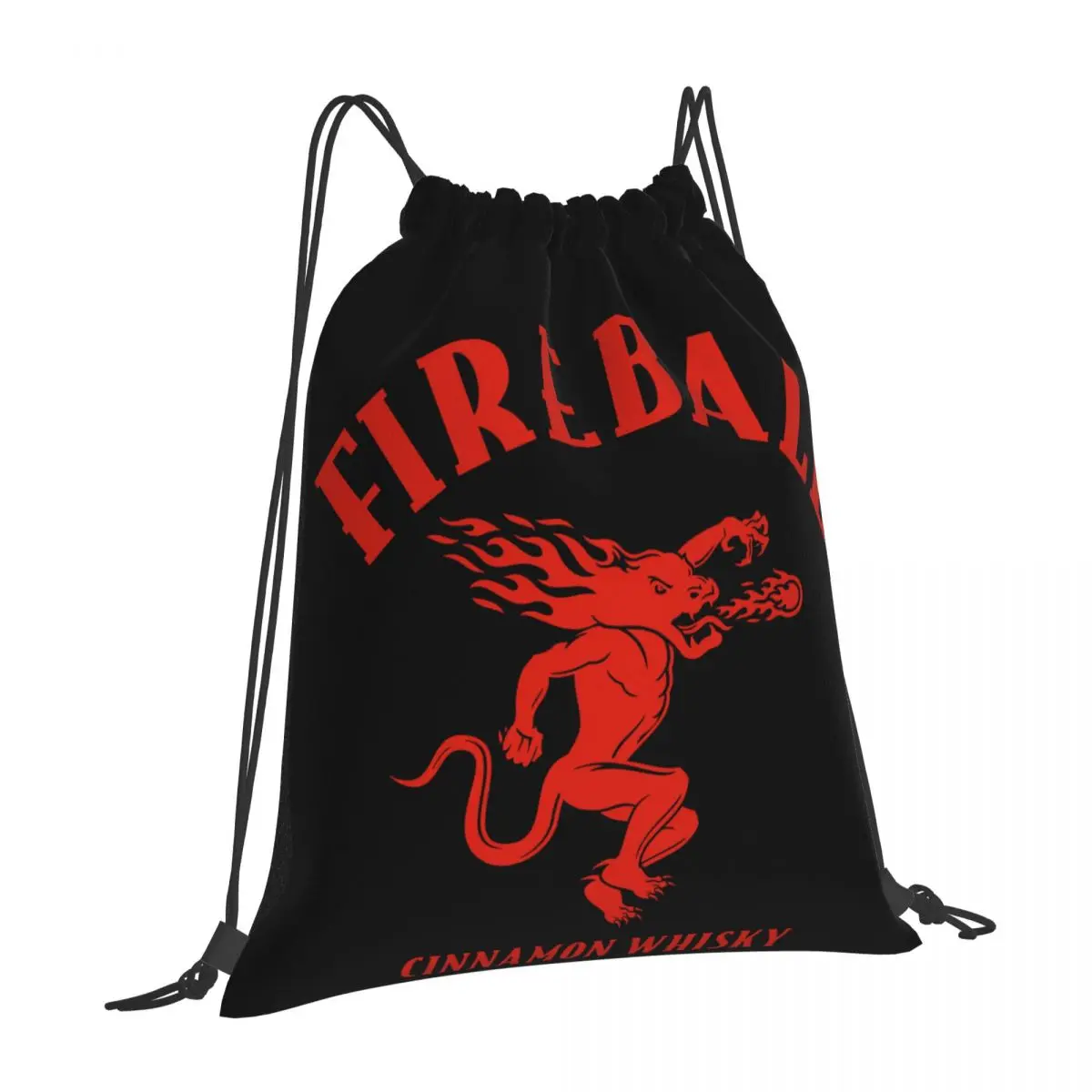 Fireball cinnamon whiskey logo gift teen high quality drawstring bag backpack men cloth bag drawstring bag girl class bag