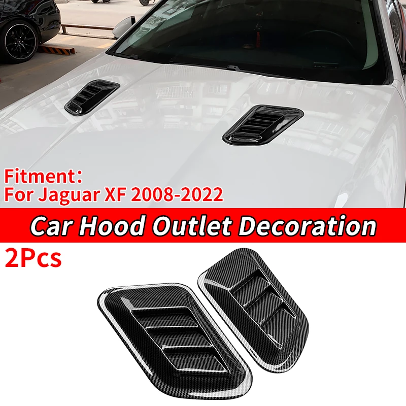 

Car Air Flow Intake Hood Scoop Vent Bonnet Decorative Covers Side Air Outlet Hood Auto Carbon Fiber ABS For Jaguar XF 2008-2022