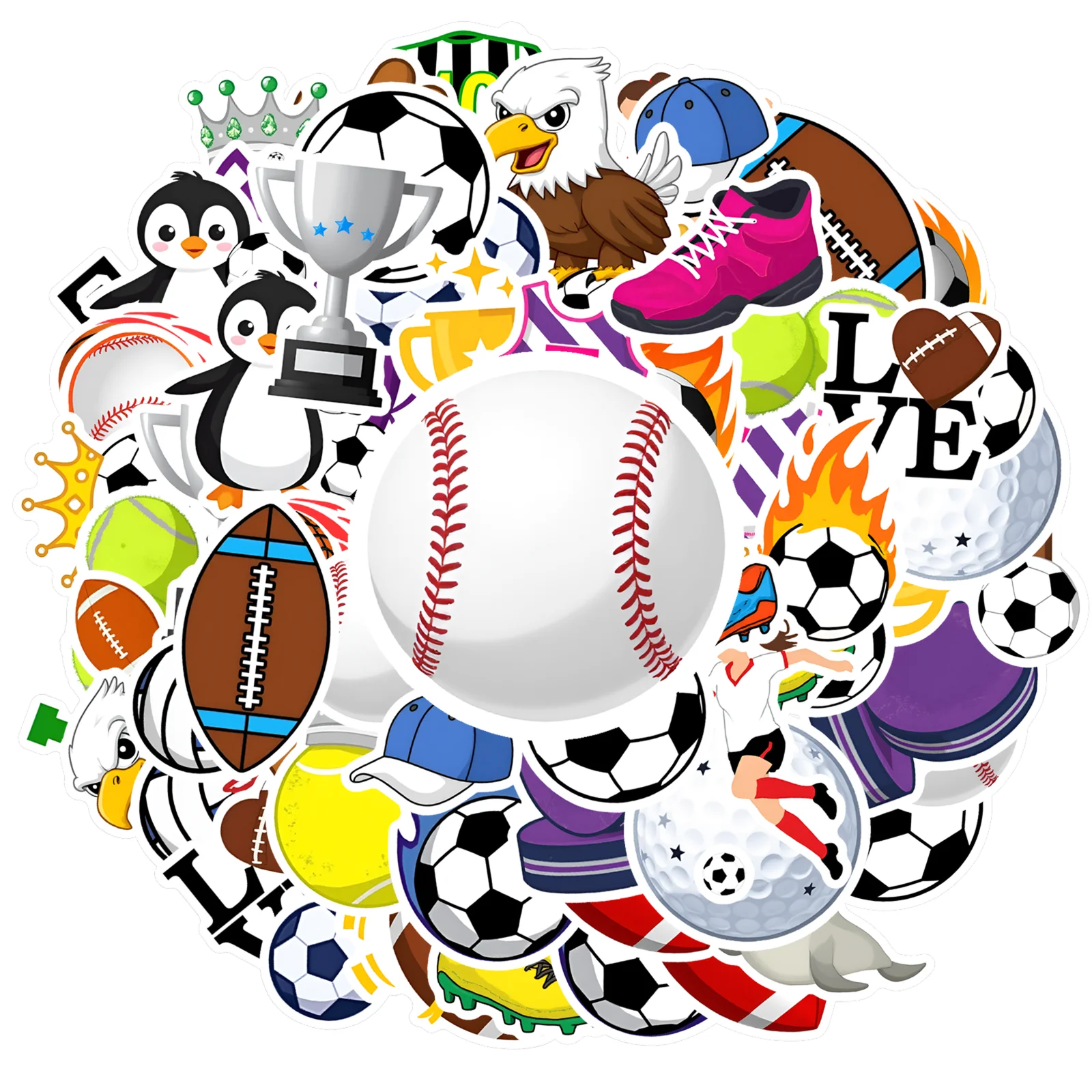 

35 шт.-50 шт., наклейки для игр с мультяшным мячом, яркие наклейки для баскетбола, баскетбола, наклейки для ноутбука, мотоцикла, багажа