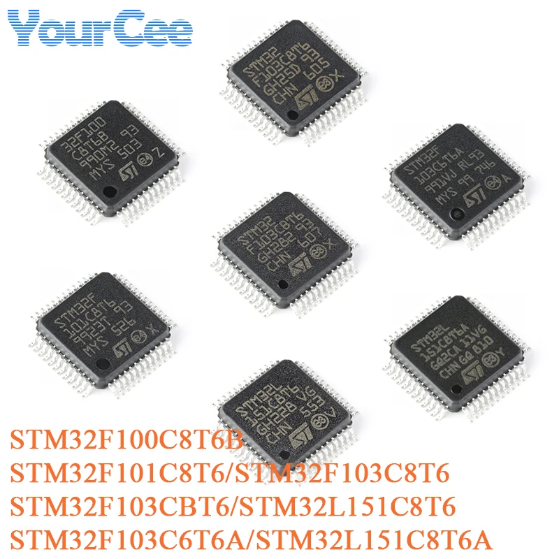 STM32F103C8T6 STM32F103CBT6 STM32F100C8T6B STM32F101C8T6 STM32L151C8T6 STM32F103C6T6A STM32L151C8T6A LQFP-48 32-bit MCU Chip