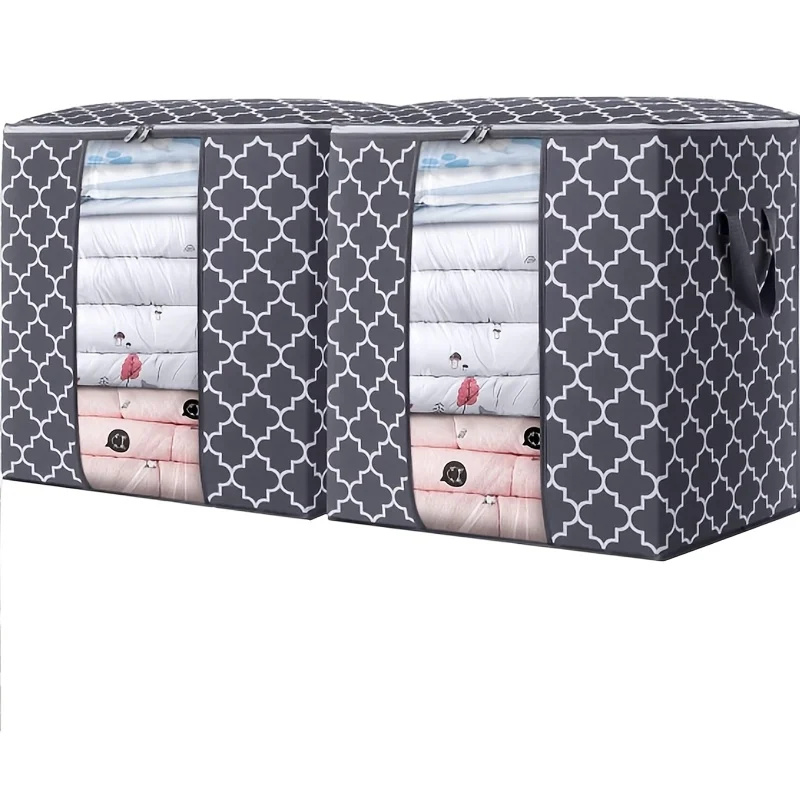 Storage Bags 2/4 Pack / 100L Large Blanket and Clothes Organizer, Perfect for Quilts, Bedding, Foldable Storage Bag