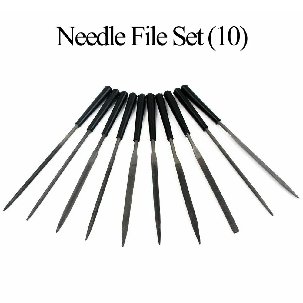 10Pcs Guitar File Fret Nut Saddle Slot Grinding File Set Professional Guitar Luthier Repairing Tool for Stringed Instrument