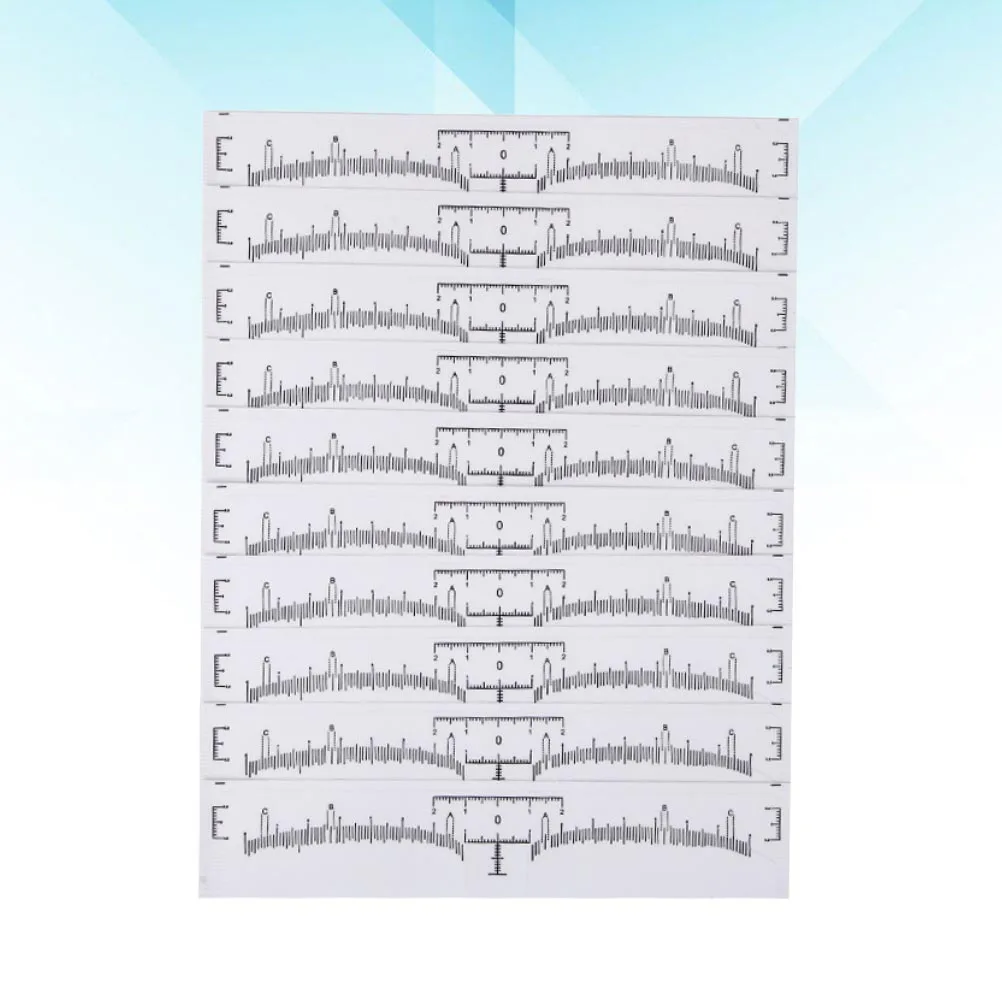 100 قطعة من مسطرة الحواجب Microblading أداة تحديد المواقع المتينة مثالية لقياس شفاه الحواجب #3