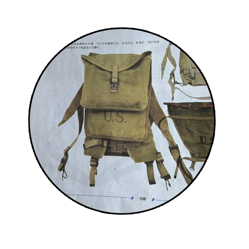 

WWII M1928 US Tactical Equipment Backpack Retro Khaki Canvas Bag Field Tactical Equipment Replica Collection