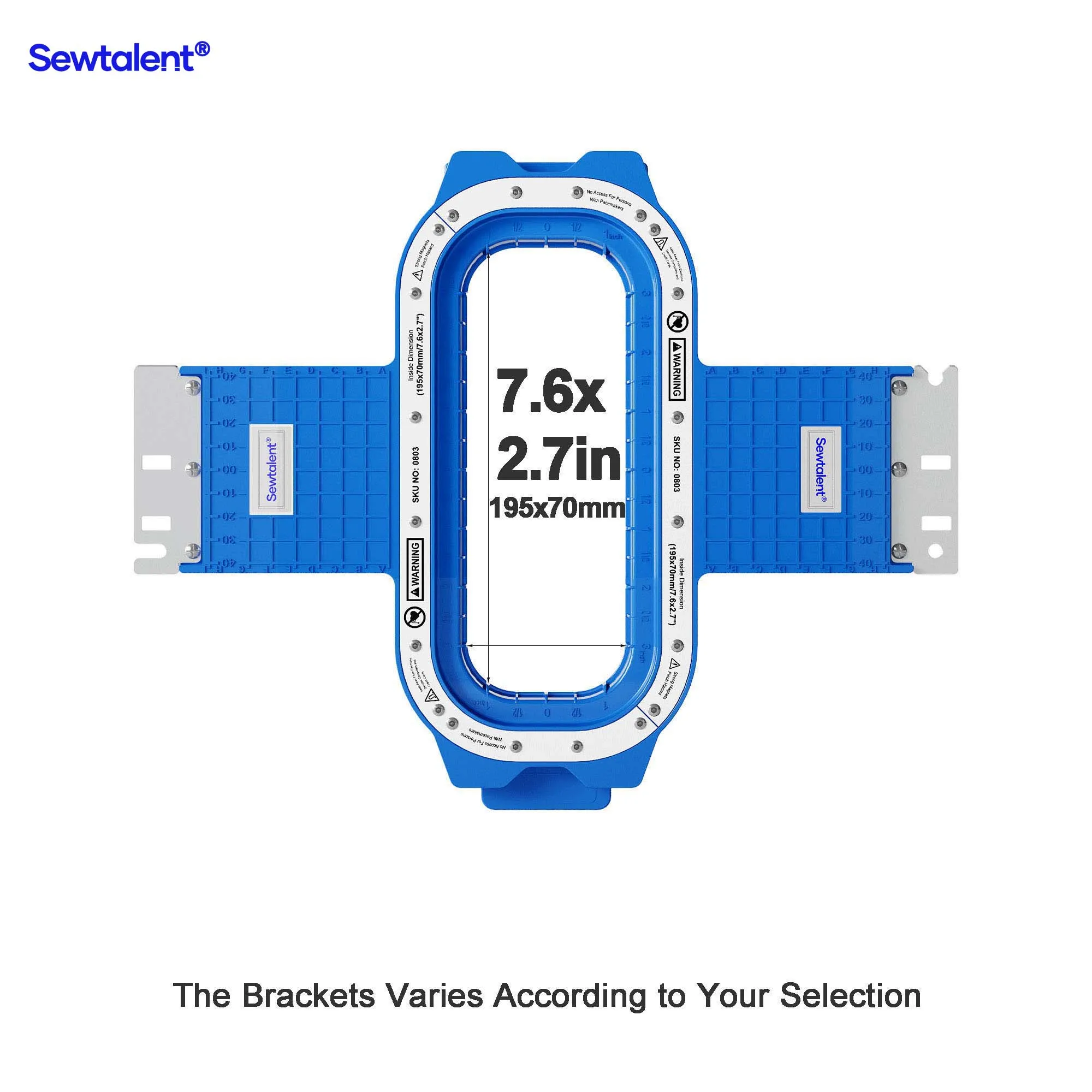 Sewtalent Magnetic Hoop 7.6"x2.7" | 195x70mm for Ricoma Creator EM1010 MT1501TC RCM SWD MT-1502 CHT-1204 CH Embroidery Machines