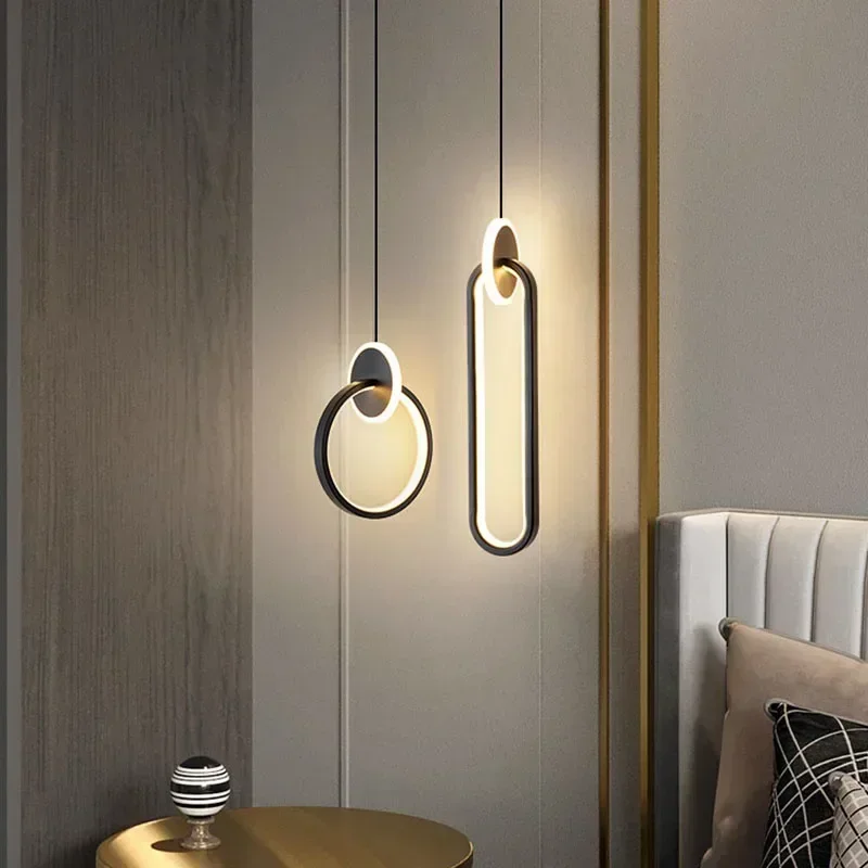 Modern Creative LED Pendant Lamps For Home Living Room Background Wall Hanging Chandelier Bedroom Bedside Lamp Dining Room Decor