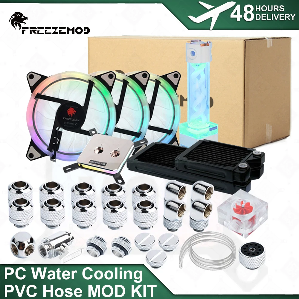 PC Water Cooling MOD Kit Soft Tube Freezemod Copper Radiator Host Pipe Liquid Cooling Set AIO Reservoir ARGB Aluminum CPU Cooler