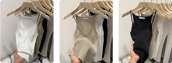 2026 Damen Sommer Ärmelloses Top Einfarbig Slim Fit V-Ausschnitt Gestricktes Oberteil Modisches Vielseitiges Basis-Layer Strick-Tanktop – Detail 2