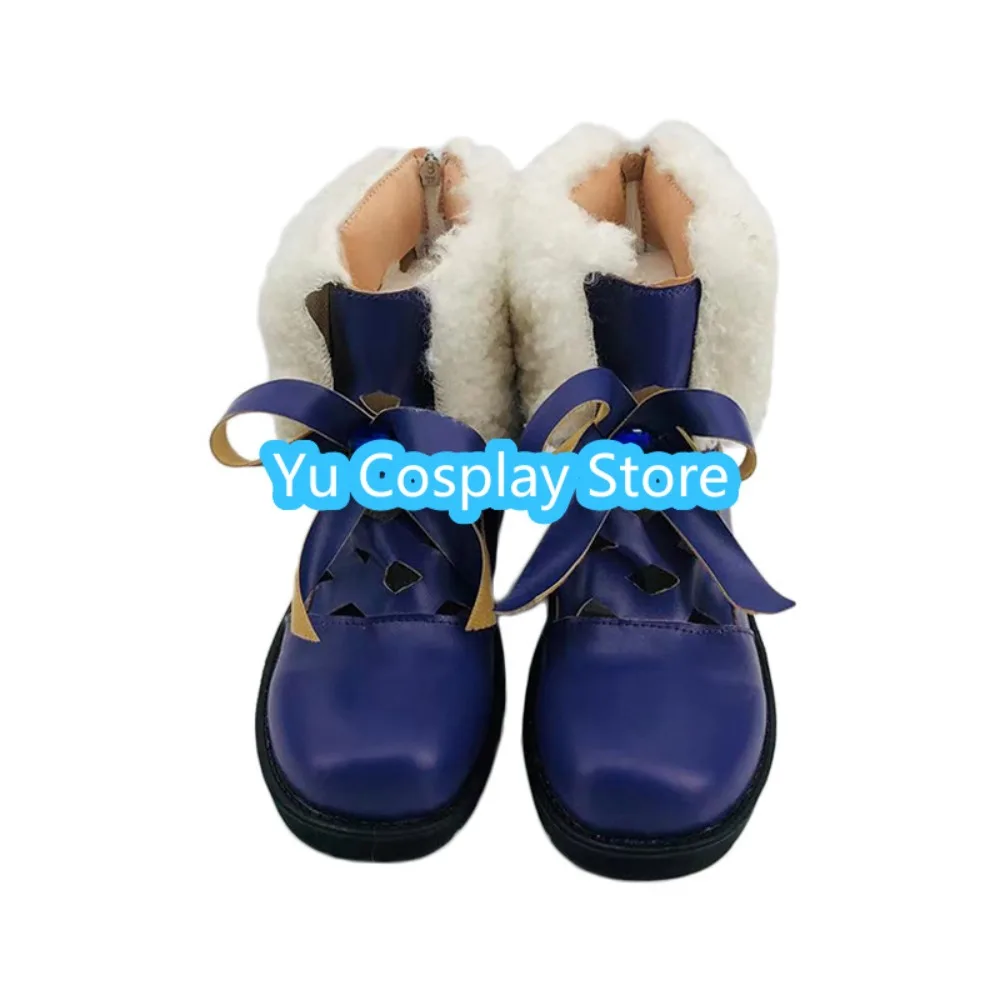 Yu-zapatos de Cosplay Genshin Impact Keqing, zapatos de actuación para Halloween, zapatos de juego de rol, botas, accesorios de disfraz de Anime