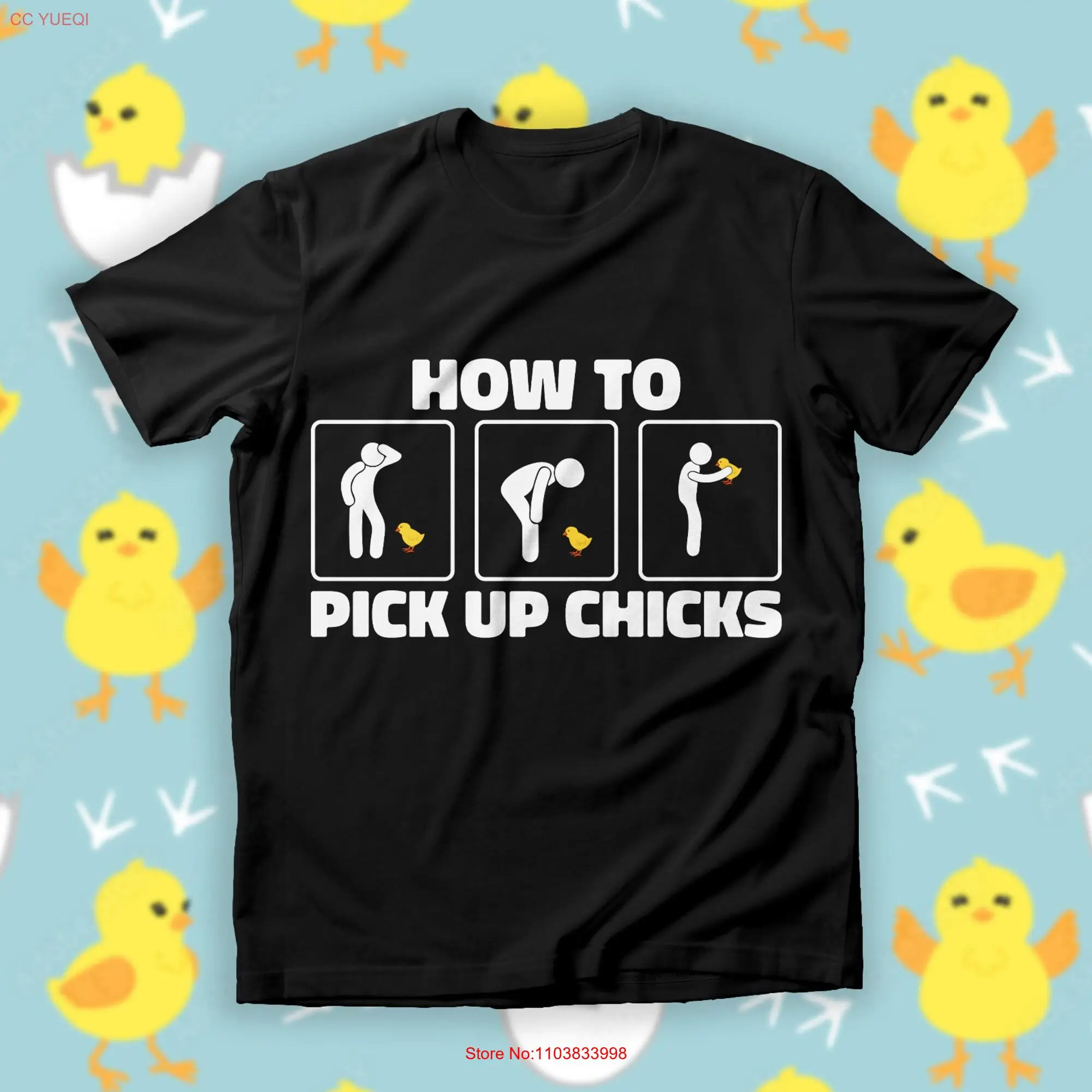 How To Pick Up Chicks T Shirt Line Funny Humor Flirting SweaT Dating Advice Serial Dater long or short sleeves