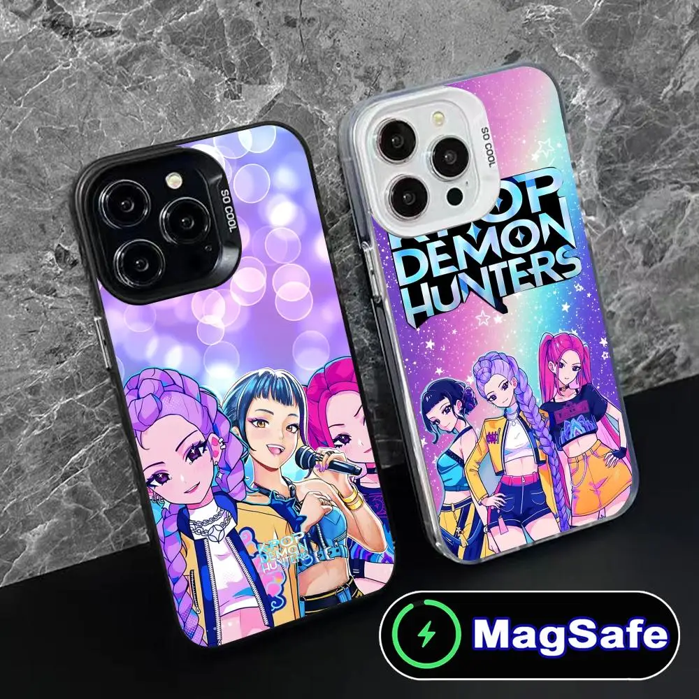 

KPOP Hunter Girls Phone Case for iPhone 16 15 14 13 12 11 Pro Max Plus MagSafe Translucent Colour Protective Cover Pretty Luxury