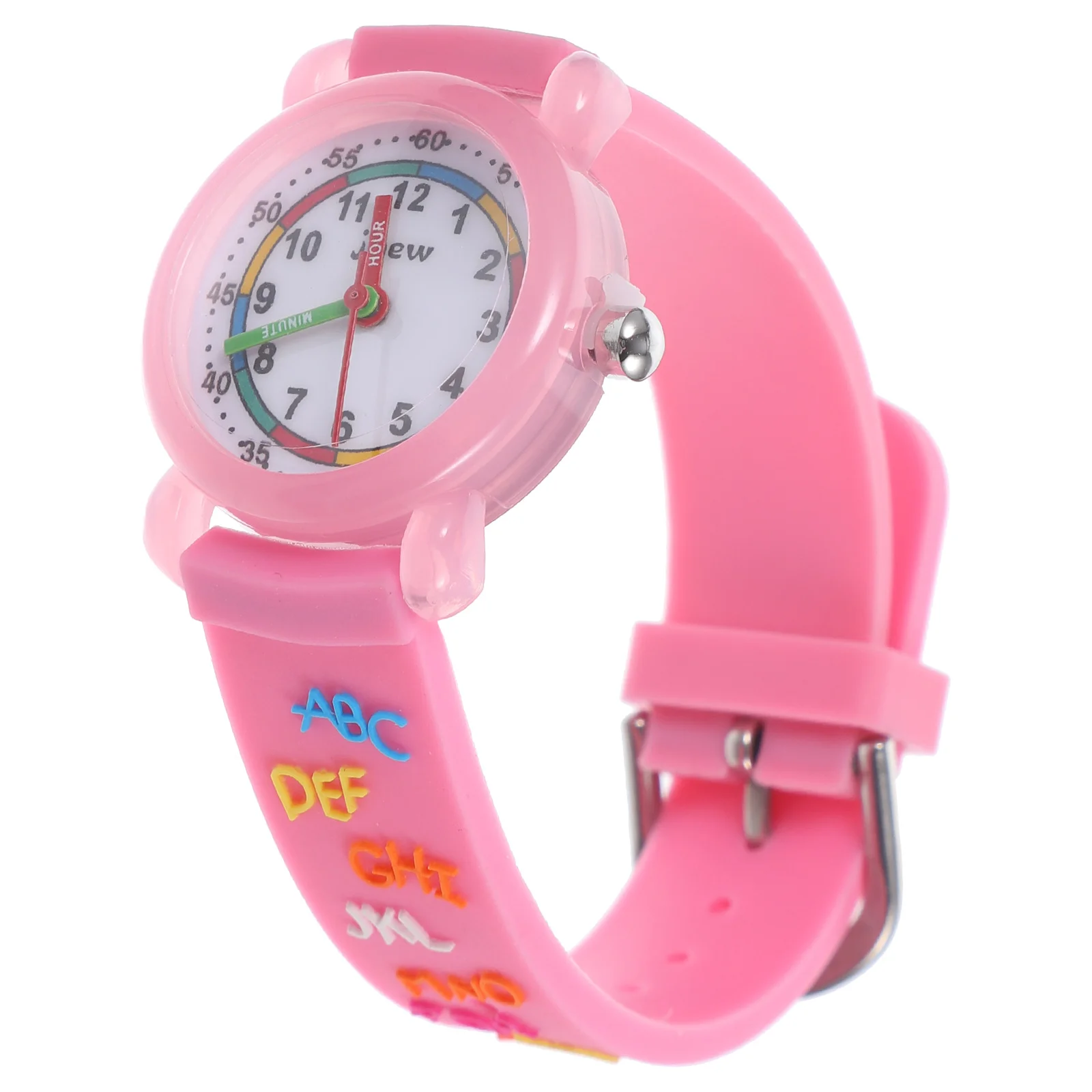 

1 шт. водонепроницаемые часы с мультяшным узором кварцевые наручные часы прочный регулируемый ремешок для подарка на день рождения розовый