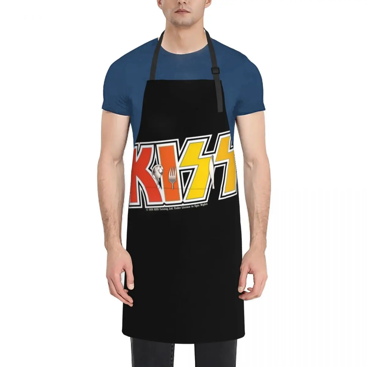 

Kiss Band Halloween Colors Logo Apron chefs for kitchen useful Kitchen For Men Apron