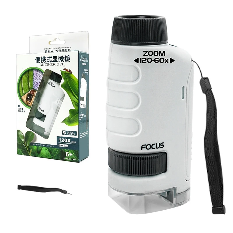 Children's Handheld Microscope, Portable Microscope For Primary And Secondary School Students White Durable Easy To Use image 5