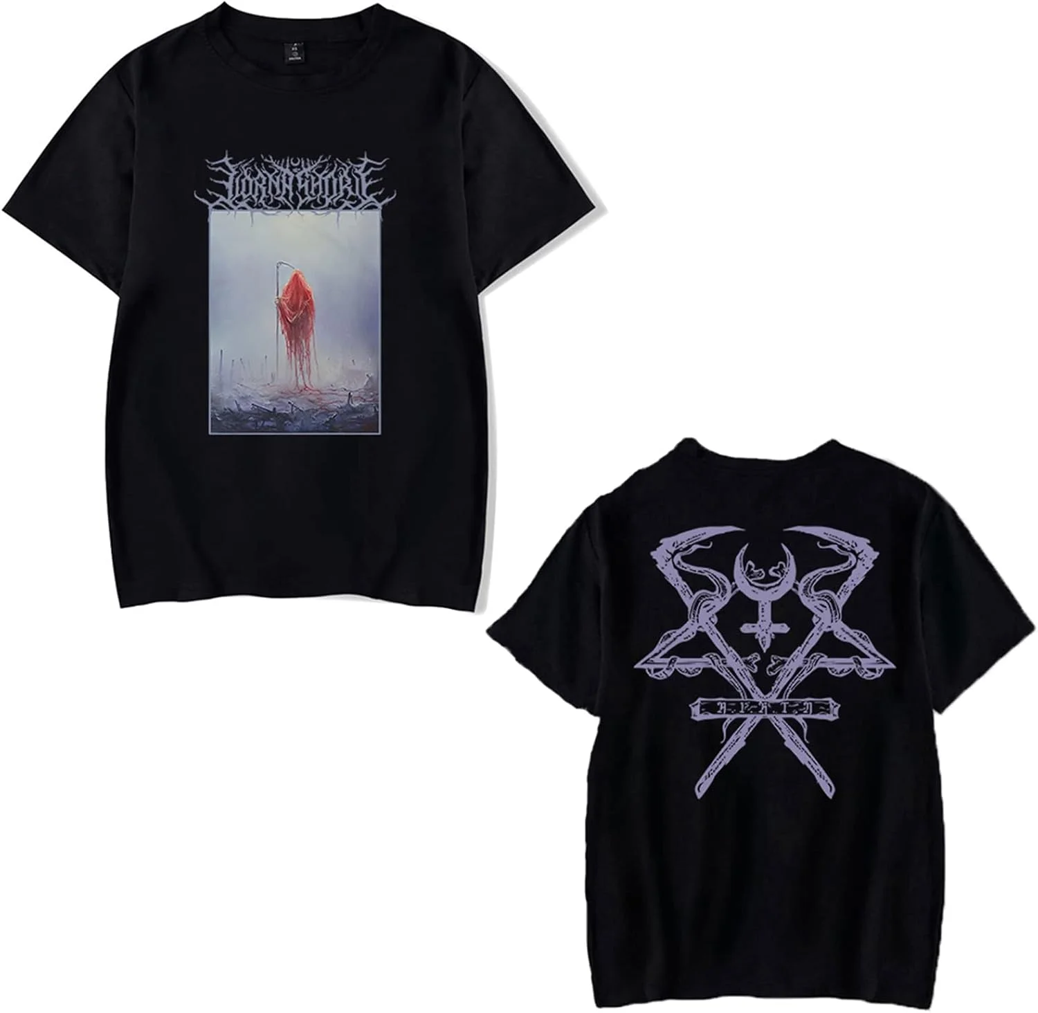 Lorna Shore Hip Hop T-Shirts Unisex Purple Double Sided Print Rock T-Shirt