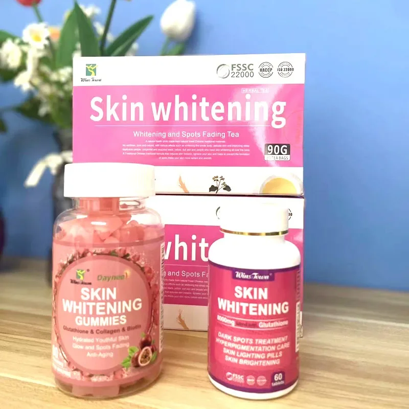 Skin Care Vitamin C and Vitamin Gummies and Health Tablet Candy Dietary Supplements Glutathione Whitening Capsules