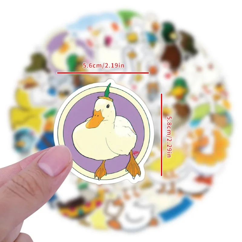 60 pegatinas decorativas de garabatos creativos de pato con personalidad de dibujos animados