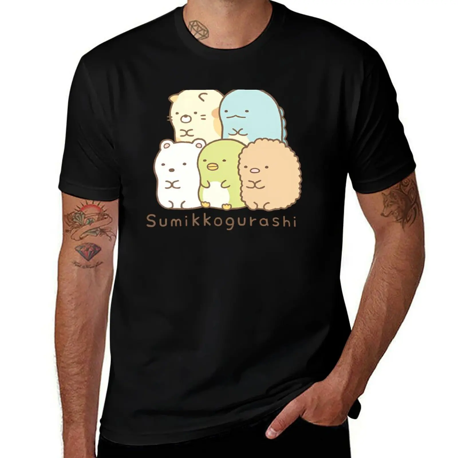 Charming Sumikko Gurashi Group Illustration - Adorable Japanese Kawaii Characters in Cute Cartoon Design for Fans and Co T-Shirt