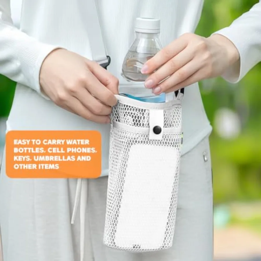 Mipcase 3-delige waterfleshouder met riem Verstelbare waterflesdrager Nettas met riem voor buitenreizen Wandelen