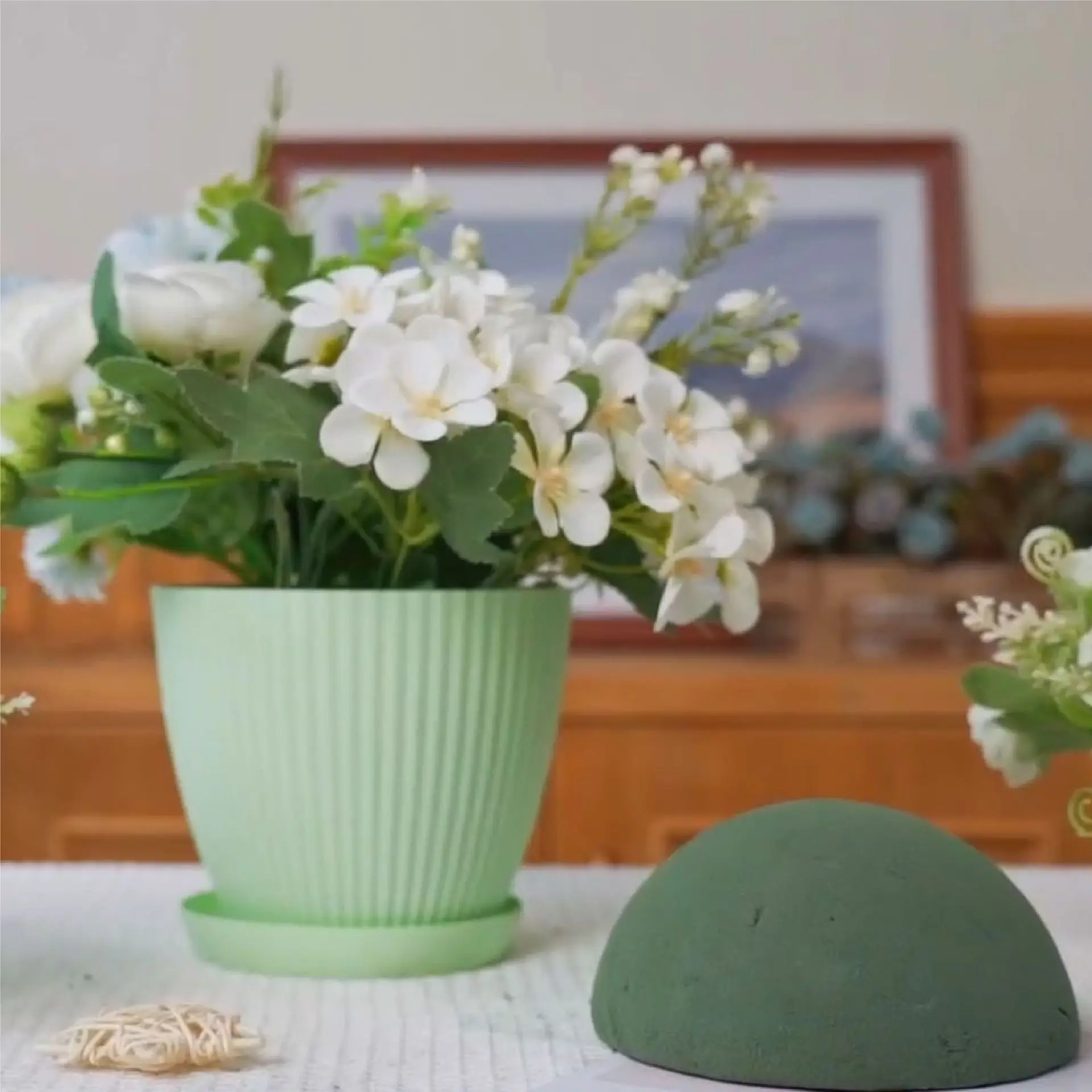 Reinforced Simulation Mud Gardening Wedding Flower Arrangement Absorbent Sponge Foam Round Flower Mud Fast Delivery