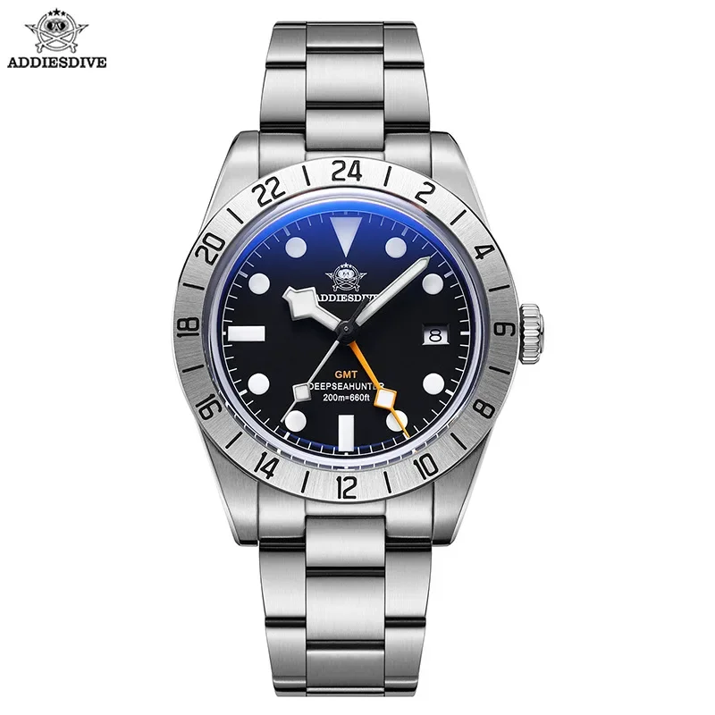 

Dropshipping Brand 39mm Quartz GMT Watches 200m Dive Luminous Bubble Mirror Sport Glass Watch for Men AD2035 Relogio Masculino