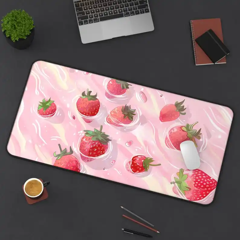 

Strawberry Pattern Mouse Pad, Cute Red Fruit Desktop Decoration,non-slip and Waterproof Mouse Pad, The Perfect Gift for Friends.