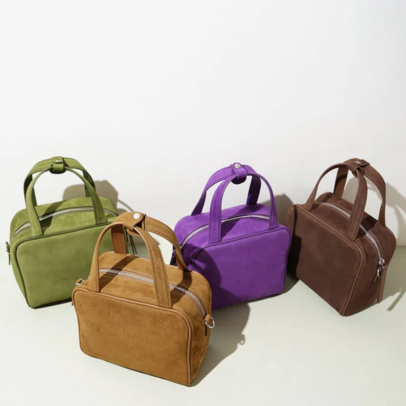 

Новая модная сумка, простая высококачественная универсальная маленькая квадратная сумка из первого слоя из воловьей кожи, повседневная сумка через плечо