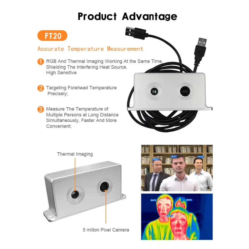 Temperature Tracking Camera USB Interface Support Android Resolution Infrared Thermal Imager