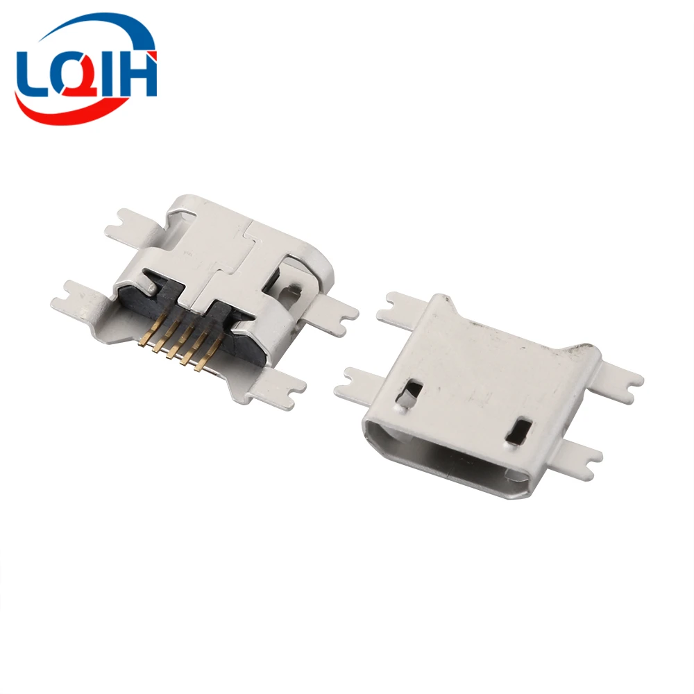 10PCS Micro USB 5S Type B Sink Plate Patch 1.17 Borderless Broken Plate Micro 5p USB Female Socket Connector  Connector