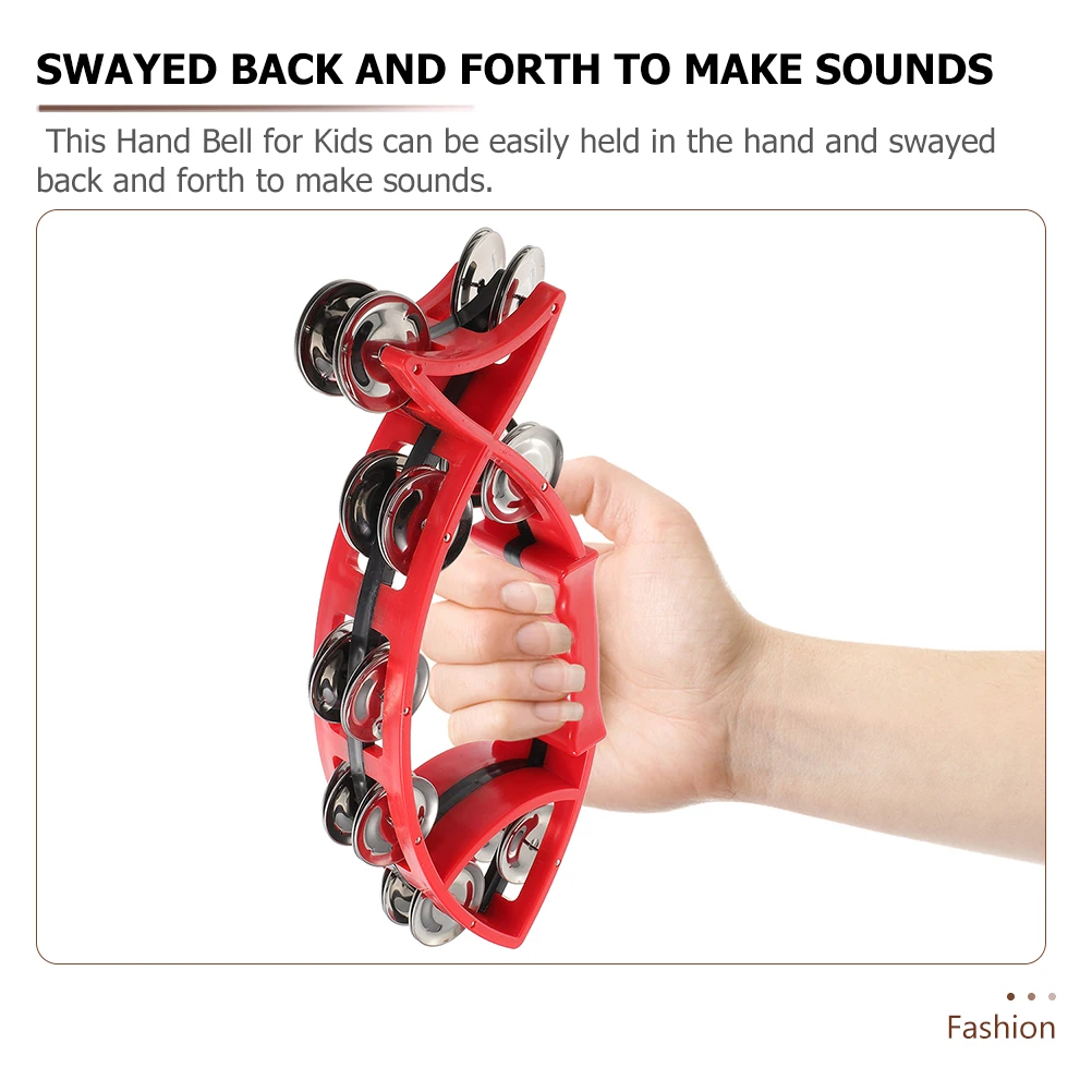 

2pcs Hand Bell Fish Shape Portable Percussion Instrument Rhythm Learning Stage Performance Party Prop Handheld Tambourine