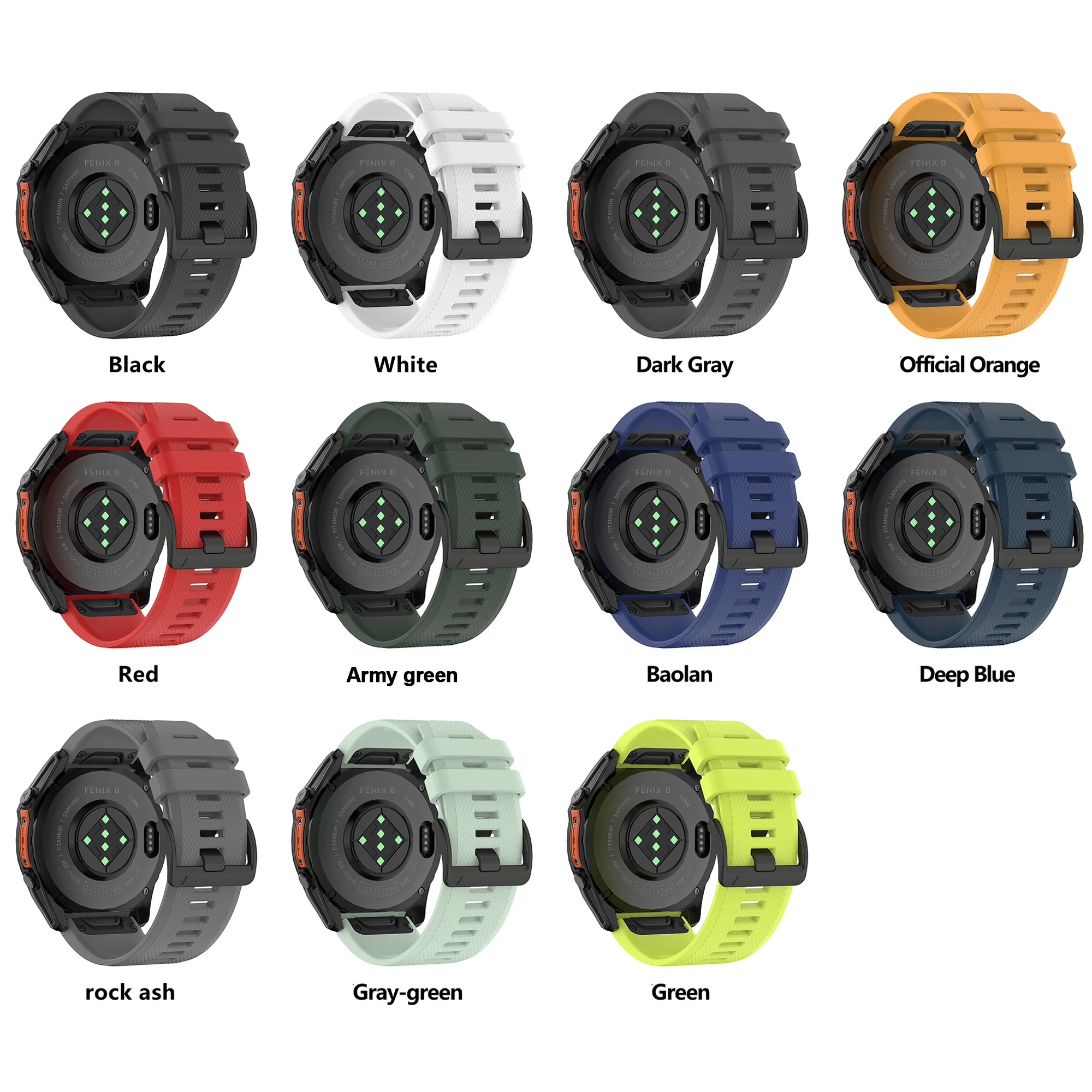 22mm 26mm 실리콘 시계줄 가민 페닉스 5 5X 플러스 7 7X 6X 6 프로 에픽스 2세대 엔듀로 2 페닉스 8 47 51mm 브레이슬릿 퀵핏