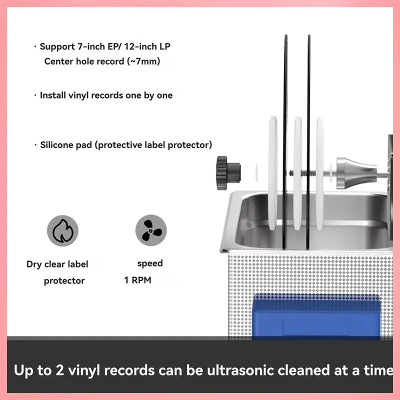 N91R-Vinyl Record Aluminum Alloy Bracket Available Ultrasonic Cleaner 7/12 Inch LP EP Disc For Above 6L Ultrasonic Bath AU Plug