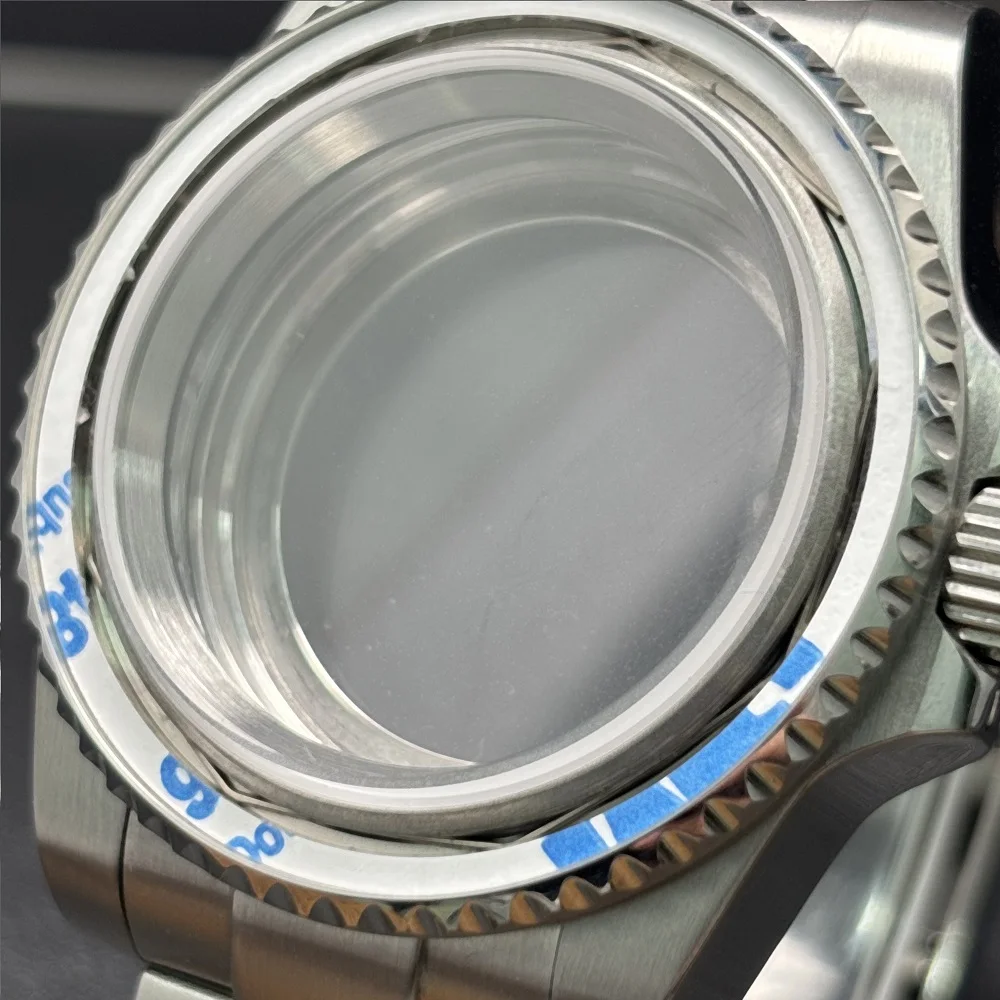 Dive 40mm Case Fit NH35 NH36 NH34 GMT Miyota 2813 ETA2836 Watch Case Steel Bracelet Sapphire 120 Clicks Sliding Buckle 2815 case